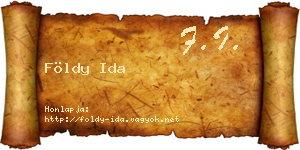 Földy Ida névjegykártya