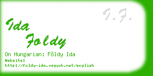 ida foldy business card